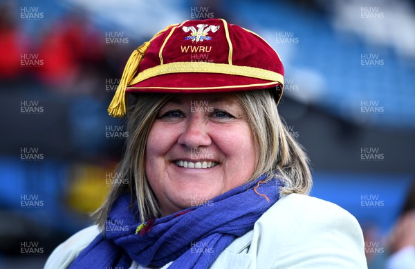 300422 - Wales Women v Italy Women - TikTok Women's Six Nations - Nadine Griffiths after receiving her cap