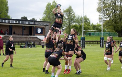080526 - Wales Women Rugby Captains Run - Bethan Lewis during Captains Run at Pirrie Park ahead of the Women’s 6 Nations match against Ireland at Affidea Stadium
