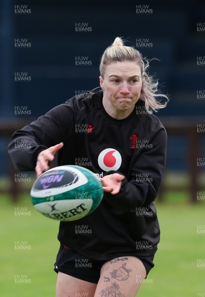 080526 - Wales Women Rugby Captains Run - Keira Bevan during Captains Run at Pirrie Park ahead of the Women’s 6 Nations match against Ireland at Affidea Stadium