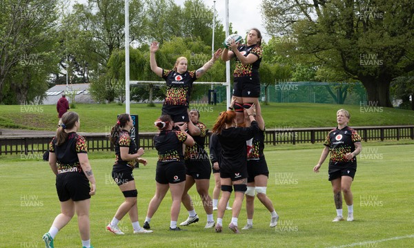 080526 - Wales Women Rugby Captains Run - Natalia John during Captains Run at Pirrie Park ahead of the Women’s 6 Nations match against Ireland at Affidea Stadium