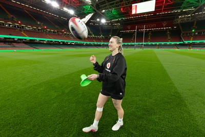100426 - Wales Women Rugby Captain’s Run - Keira Bevan during Captain’s Run at the Principality Stadium ahead of the opening Women’s 6 Nations match against Scotland