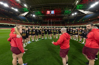 100426 - Wales Women Rugby Captain’s Run - The Wales match squad during Captain’s Run at the Principality Stadium ahead of the opening Women’s 6 Nations match against Scotland