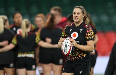 100426 - Wales Women Rugby Captain’s Run - Natalia John during Captain’s Run at the Principality Stadium ahead of the opening Women’s 6 Nations match against Scotland