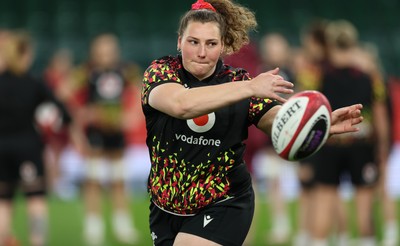 100426 - Wales Women Rugby Captain’s Run - Gwenllian Pyrs during Captain’s Run at the Principality Stadium ahead of the opening Women’s 6 Nations match against Scotland