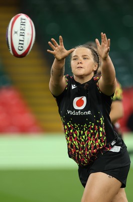 100426 - Wales Women Rugby Captain’s Run - Maisie Davies during Captain’s Run at the Principality Stadium ahead of the opening Women’s 6 Nations match against Scotland