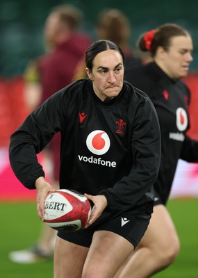 100426 - Wales Women Rugby Captain’s Run - Courtney Keight during Captain’s Run at the Principality Stadium ahead of the opening Women’s 6 Nations match against Scotland