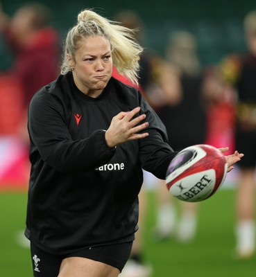 100426 - Wales Women Rugby Captain’s Run - Kelsey Jones during Captain’s Run at the Principality Stadium ahead of the opening Women’s 6 Nations match against Scotland