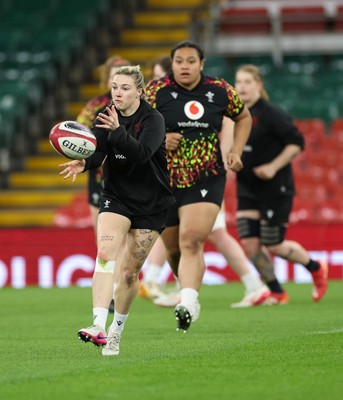 100426 - Wales Women Rugby Captain’s Run - Keira Bevan during Captain’s Run at the Principality Stadium ahead of the opening Women’s 6 Nations match against Scotland