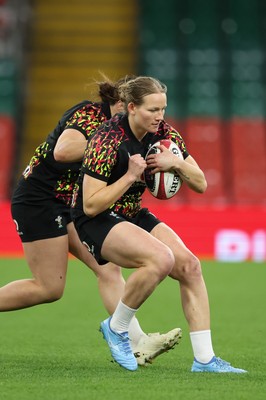 100426 - Wales Women Rugby Captain’s Run - Carys Cox during Captain’s Run at the Principality Stadium ahead of the opening Women’s 6 Nations match against Scotland