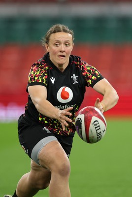 100426 - Wales Women Rugby Captain’s Run - Lleucu George during Captain’s Run at the Principality Stadium ahead of the opening Women’s 6 Nations match against Scotland
