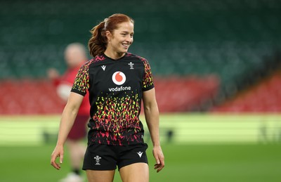 100426 - Wales Women Rugby Captain’s Run - Lisa Neumann during Captain’s Run at the Principality Stadium ahead of the opening Women’s 6 Nations match against Scotland