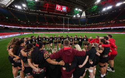 100426 - Wales Women Rugby Captain’s Run - The Wales match squad during Captain’s Run at the Principality Stadium ahead of the opening Women’s 6 Nations match against Scotland