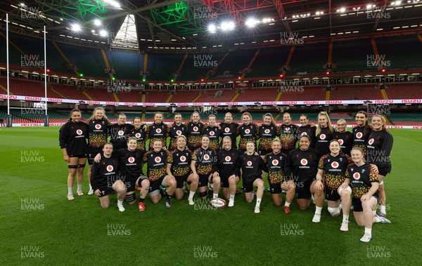 100426 - Wales Women Rugby Captain’s Run - The Wales match squad during Captain’s Run at the Principality Stadium ahead of the opening Women’s 6 Nations match against Scotland