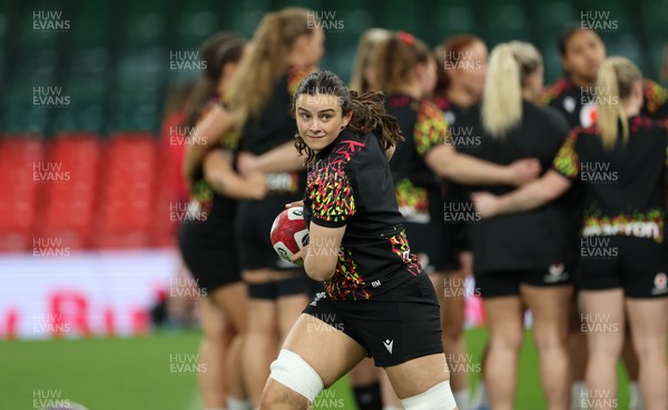 100426 - Wales Women Rugby Captain’s Run - Branwen Metcalfe during Captain’s Run at the Principality Stadium ahead of the opening Women’s 6 Nations match against Scotland