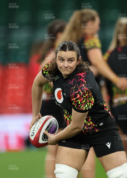 100426 - Wales Women Rugby Captain’s Run - Branwen Metcalfe during Captain’s Run at the Principality Stadium ahead of the opening Women’s 6 Nations match against Scotland