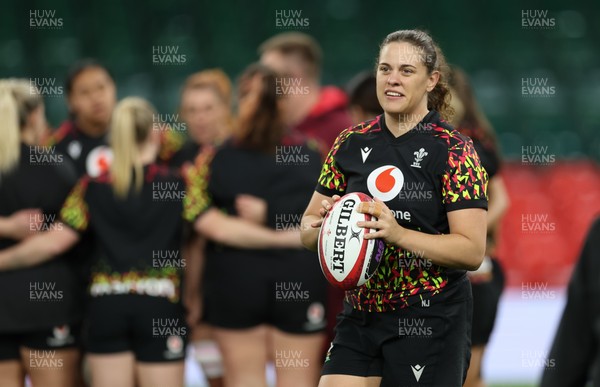 100426 - Wales Women Rugby Captain’s Run - Natalia John during Captain’s Run at the Principality Stadium ahead of the opening Women’s 6 Nations match against Scotland