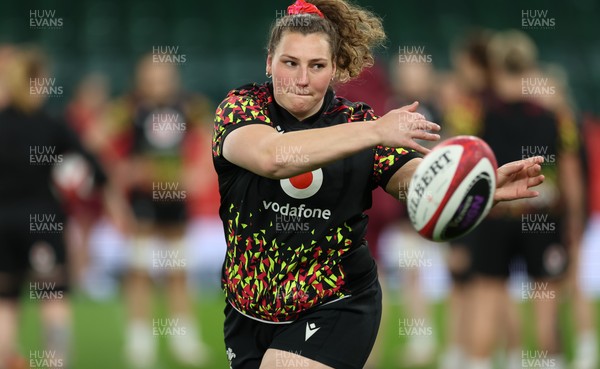 100426 - Wales Women Rugby Captain’s Run - Gwenllian Pyrs during Captain’s Run at the Principality Stadium ahead of the opening Women’s 6 Nations match against Scotland