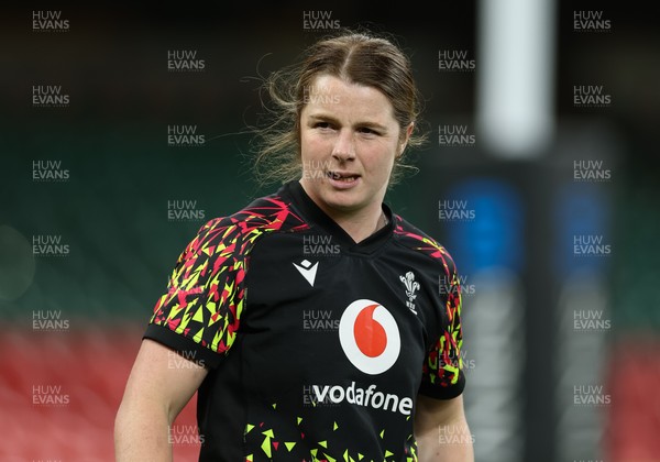 100426 - Wales Women Rugby Captain’s Run - Kate Williams during Captain’s Run at the Principality Stadium ahead of the opening Women’s 6 Nations match against Scotland
