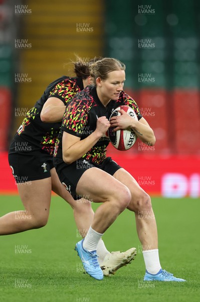 100426 - Wales Women Rugby Captain’s Run - Carys Cox during Captain’s Run at the Principality Stadium ahead of the opening Women’s 6 Nations match against Scotland