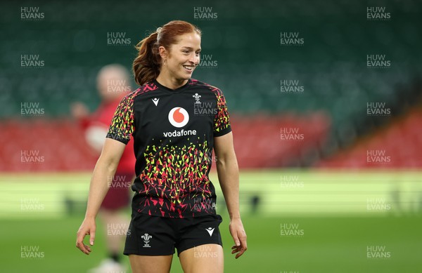 100426 - Wales Women Rugby Captain’s Run - Lisa Neumann during Captain’s Run at the Principality Stadium ahead of the opening Women’s 6 Nations match against Scotland