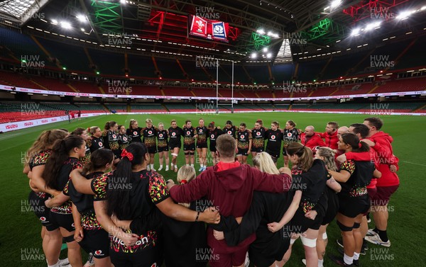 100426 - Wales Women Rugby Captain’s Run - The Wales match squad during Captain’s Run at the Principality Stadium ahead of the opening Women’s 6 Nations match against Scotland