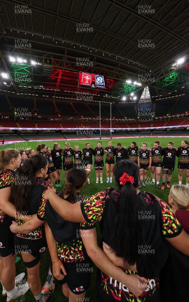 100426 - Wales Women Rugby Captain’s Run - The Wales match squad during Captain’s Run at the Principality Stadium ahead of the opening Women’s 6 Nations match against Scotland