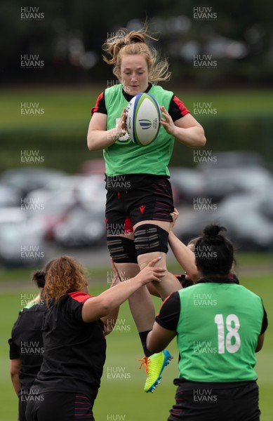 130922 - Wales Women Captains Run - Abbie Fleming of Wales during the Captains Run ahead of Wales Women’s World Cup warm up match against England