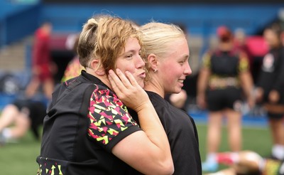160526 - Wales Women Rugby Captain’s Run - Donna Rose and Nikita Prothero during Captain’s Run ahead of their final Women’s 6 Nations match against Italy