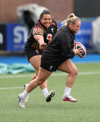 160526 - Wales Women Rugby Captain’s Run - Kelsey Jones in warm up during Captain’s Run ahead of their final Women’s 6 Nations match against Italy