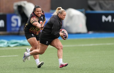 160526 - Wales Women Rugby Captain’s Run - Kelsey Jones in warm up during Captain’s Run ahead of their final Women’s 6 Nations match against Italy