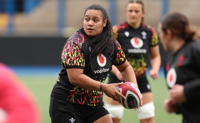160526 - Wales Women Rugby Captain’s Run - Sisilia Tuipulotu during Captain’s Run ahead of their final Women’s 6 Nations match against Italy