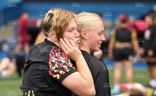 160526 - Wales Women Rugby Captain’s Run - Donna Rose and Nikita Prothero during Captain’s Run ahead of their final Women’s 6 Nations match against Italy