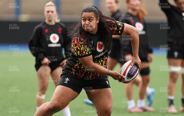 160526 - Wales Women Rugby Captain’s Run - Sisilia Tuipulotu during Captain’s Run ahead of their final Women’s 6 Nations match against Italy