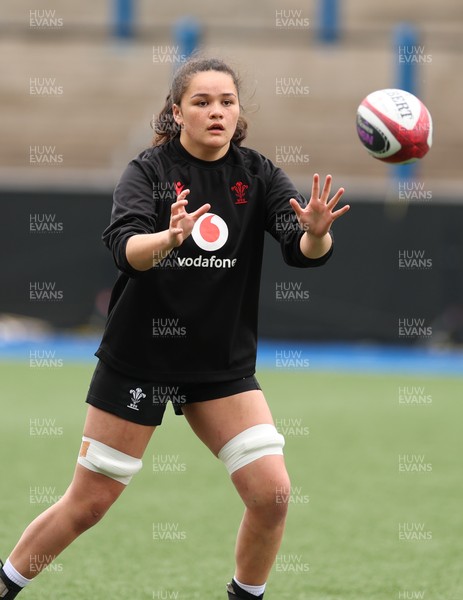 160526 - Wales Women Rugby Captain’s Run - Jorja Aiono during Captain’s Run ahead of their final Women’s 6 Nations match against Italy