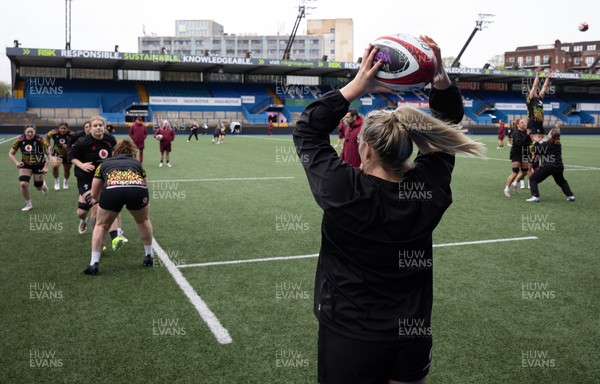 170426 - Wales Women Captain’s Run - Kelsey Jones during Captain’s Run ahead of the Women’s 6 Nations match against France