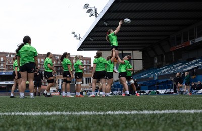 170926 Wales Women Rugby Captain’s Run - The Wales team run through lineouts during Wales Captain’s Run at Cardiff Arms Park ahead of their WXV match against South Africa