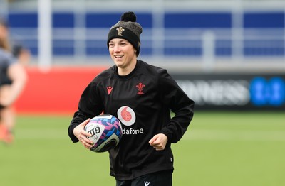 210325  Wales Women Rugby Captain’s Run - Keira Bevan during Captain’s Run at The Hive Stadium Edinburgh ahead of the opening match of the Women’s 6 Nations against Scotland