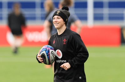 210325  Wales Women Rugby Captain’s Run - Keira Bevan during Captain’s Run at The Hive Stadium Edinburgh ahead of the opening match of the Women’s 6 Nations against Scotland