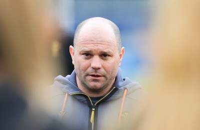 210325  Wales Women Rugby Captain’s Run - Sean Lynn, Wales Women head coach during Captain’s Run at The Hive Stadium Edinburgh ahead of the opening match of the Women’s 6 Nations against Scotland