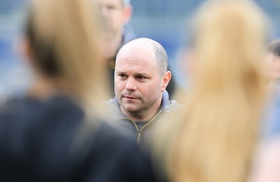 210325  Wales Women Rugby Captain’s Run - Sean Lynn, Wales Women head coach during Captain’s Run at The Hive Stadium Edinburgh ahead of the opening match of the Women’s 6 Nations against Scotland