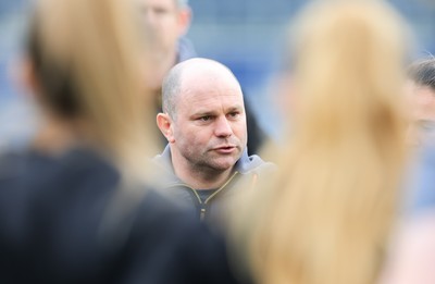 210325  Wales Women Rugby Captain’s Run - Sean Lynn, Wales Women head coach during Captain’s Run at The Hive Stadium Edinburgh ahead of the opening match of the Women’s 6 Nations against Scotland