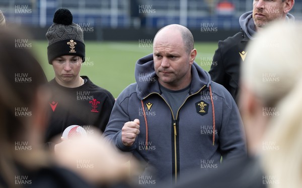 210325  Wales Women Rugby Captain’s Run - Sean Lynn, Wales Women head coach during Captain’s Run at The Hive Stadium Edinburgh ahead of the opening match of the Women’s 6 Nations against Scotland