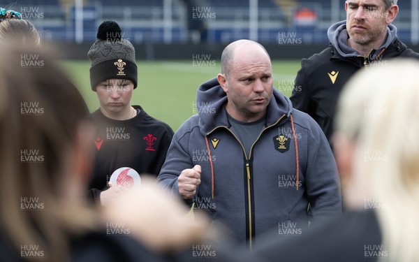 210325  Wales Women Rugby Captain’s Run - Sean Lynn, Wales Women head coach during Captain’s Run at The Hive Stadium Edinburgh ahead of the opening match of the Women’s 6 Nations against Scotland