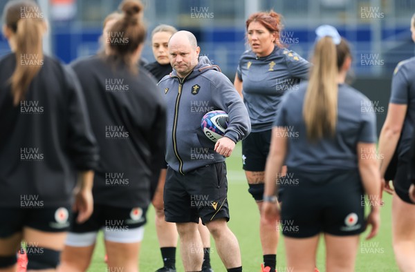 210325  Wales Women Rugby Captain’s Run - Sean Lynn, Wales Women head coach during Captain’s Run at The Hive Stadium Edinburgh ahead of the opening match of the Women’s 6 Nations against Scotland