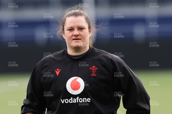 210325  Wales Women Rugby Captain’s Run - Abbey Constable during Captain’s Run at The Hive Stadium Edinburgh ahead of the opening match of the Women’s 6 Nations against Scotland