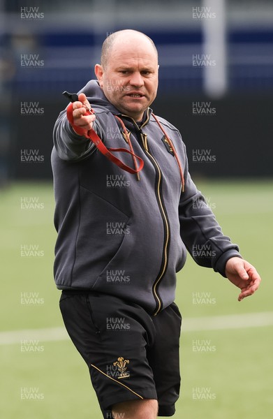 210325  Wales Women Rugby Captain’s Run - Sean Lynn, Wales Women head coach during Captain’s Run at The Hive Stadium Edinburgh ahead of the opening match of the Women’s 6 Nations against Scotland