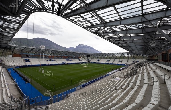 220423 - Wales Women Rugby Captains Run - A general view of the Stade des Alpes in Grenoble ahead of the TicTok Women’s 6 Nations match against France