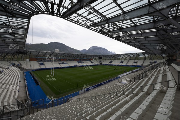 220423 - Wales Women Rugby Captains Run - A general view of the Stade des Alpes in Grenoble ahead of the TicTok Women’s 6 Nations match against France