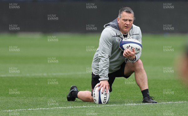 220423 - Wales Women Rugby Captains Run - Wales assistant coach Shaun Connor during Captain’s Run at the Stade des Alpes in Grenoble ahead of the TicTok Women’s 6 Nations match against France