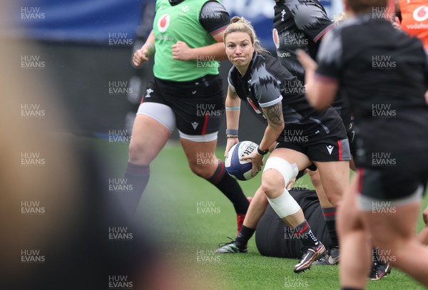 220423 - Wales Women Rugby Captains Run - Keira Bevan during Captain’s Run at the Stade des Alpes in Grenoble ahead of the TicTok Women’s 6 Nations match against France